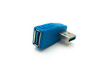 USB 3.0 Adapter Typ A Stecker zu Buchse Winkel Kabel in Blau | System-S
