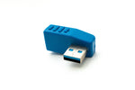 USB 3.0 Adapter Typ A Stecker zu Buchse Winkel Kabel in Blau | System-S
