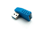 USB 3.0 Adapter Typ A Stecker zu Buchse Winkel Kabel in Blau | System-S