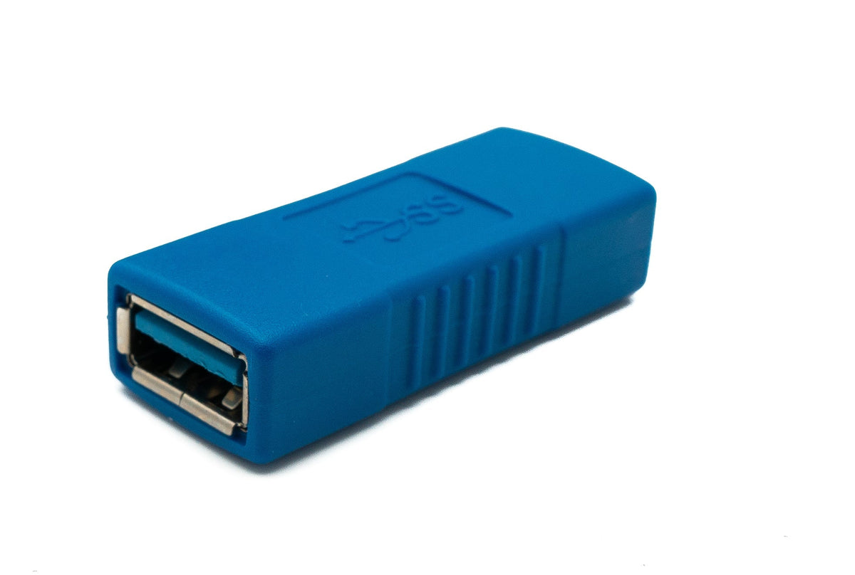 USB 3.0 Adapter Typ A Buchse zu Buchse Kabel in Blau | System-S
