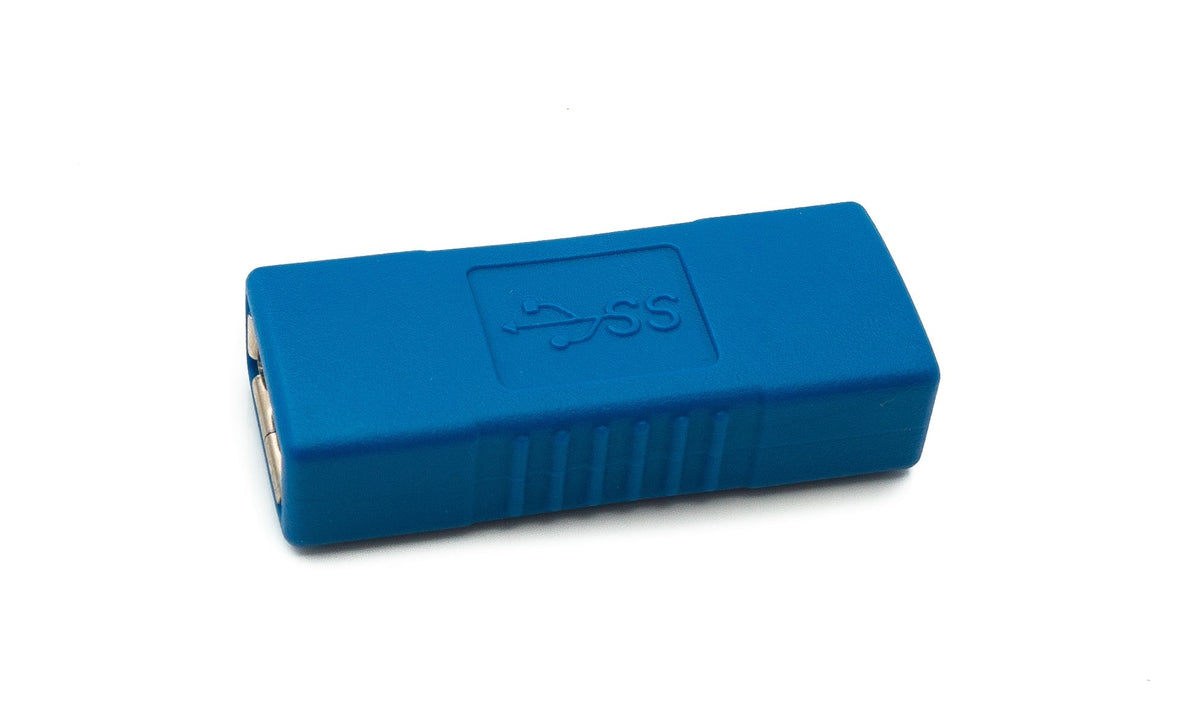 USB 3.0 Adapter Typ A Buchse zu Buchse Kabel in Blau | System-S