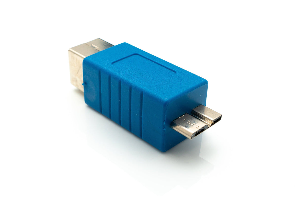 USB 3.0 Adapter Typ B Buchse zu Micro B Stecker Kabel in Blau | System-S