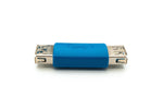 USB 3.0 Adapter Typ A Buchse zu Buchse Kabel in Blau | System-S