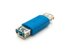 USB 3.0 Adapter Typ A Buchse zu Buchse Kabel in Blau | System-S