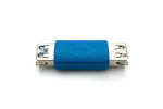 USB 3.0 Adapter Typ A Buchse zu Buchse Kabel in Blau | System-S
