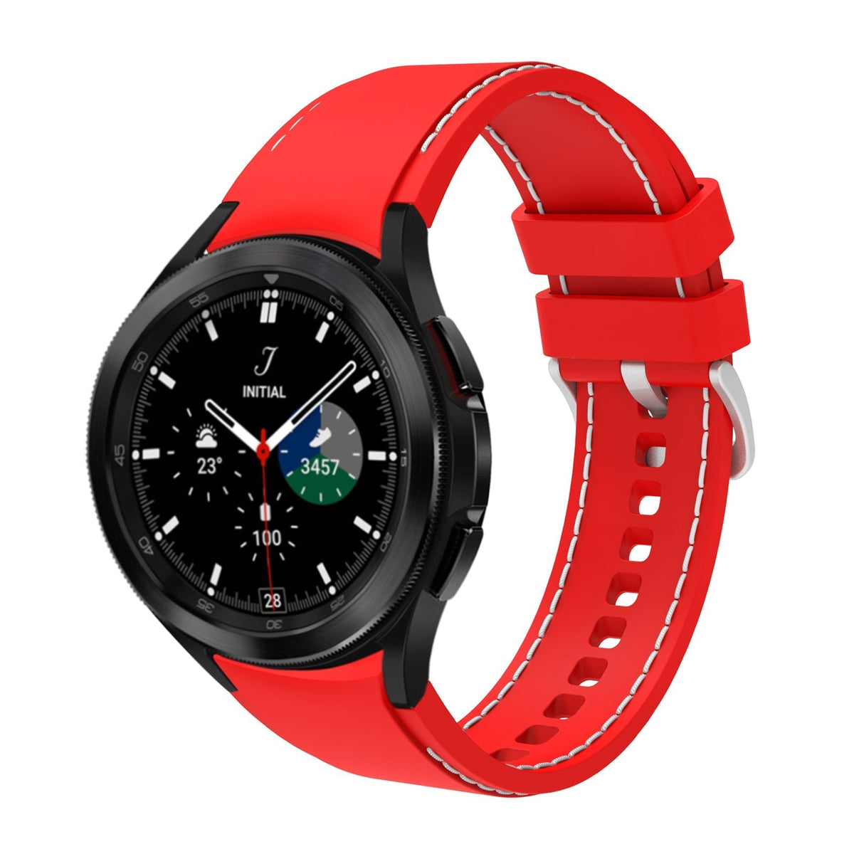 Armband flexibel aus Silikon 20mm für Samsung Galaxy Watch 4 Smartwatch Rot | System-S