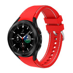 Armband flexibel aus Silikon 20mm für Samsung Galaxy Watch 4 Smartwatch Rot | System-S