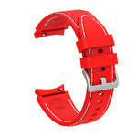 Armband flexibel aus Silikon 20mm für Samsung Galaxy Watch 4 Smartwatch Rot | System-S
