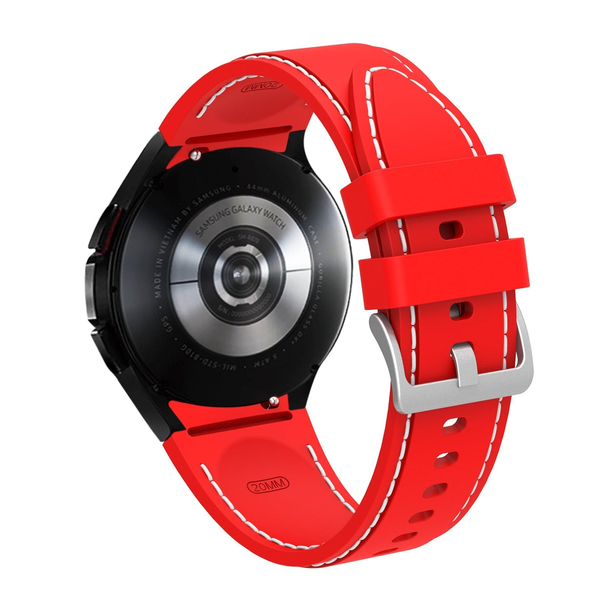 Armband flexibel aus Silikon 20mm für Samsung Galaxy Watch 4 Smartwatch Rot | System-S