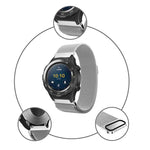 Armband 20 mm Milanese aus Metall breit für Samsung Galaxy Watch 4 Smartwatch | System-S