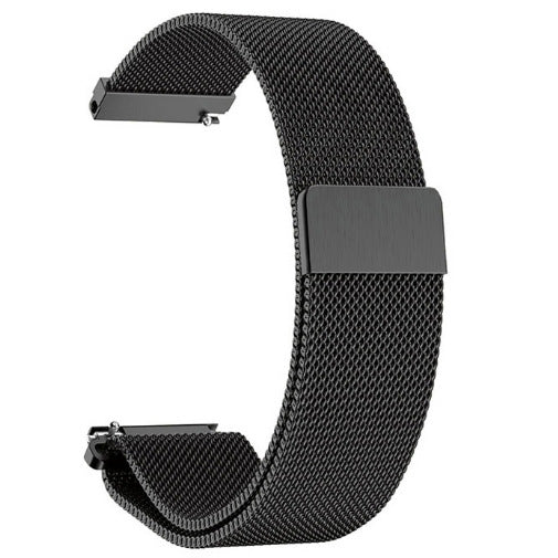 Armband 20 mm Milanaise aus Metall für Samsung Galaxy Watch 4 Smartwatch Schwarz | System-S