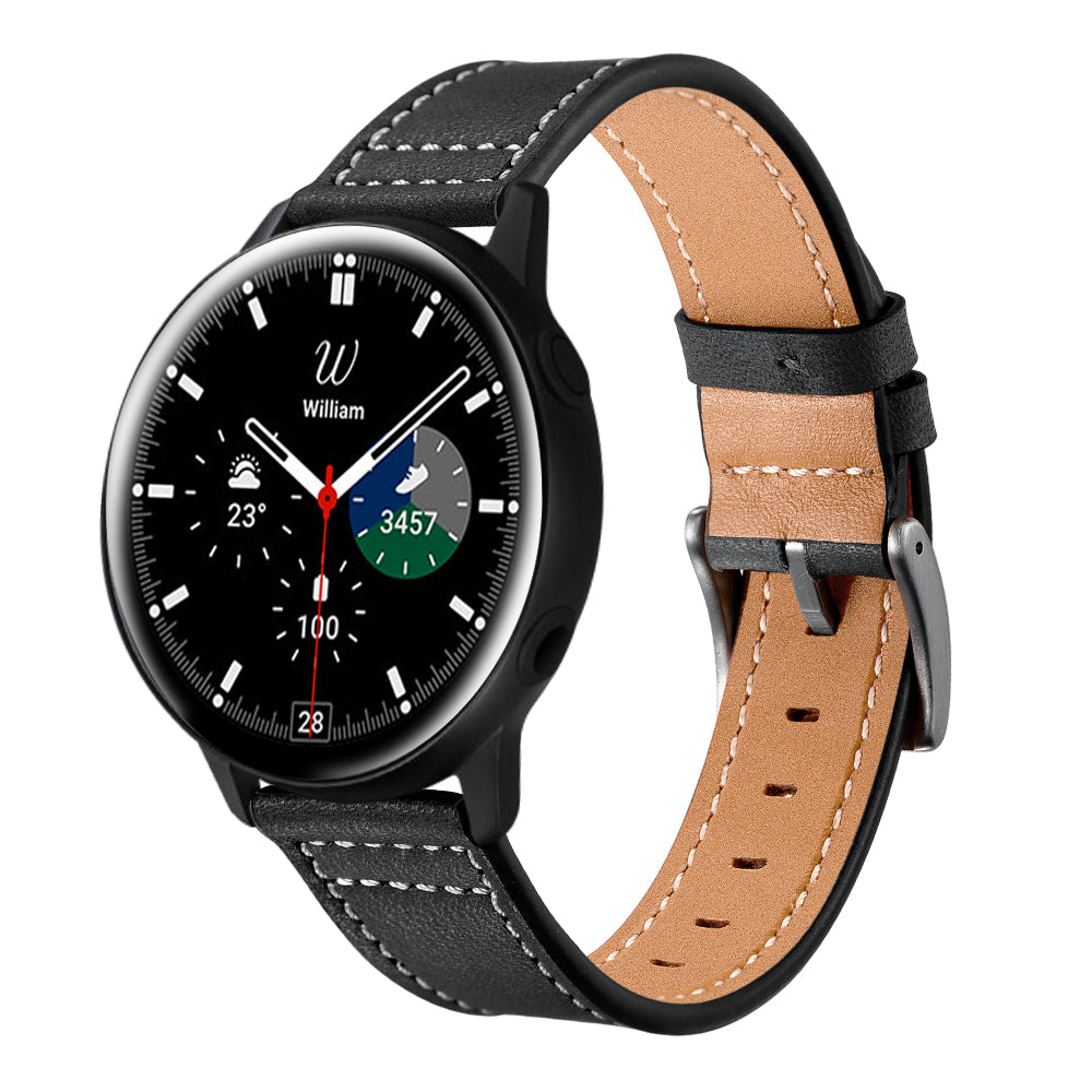 Armband flexibel aus Silikon 20mm für Samsung Galaxy Watch 4 Smartwatch Schwarz | System-S