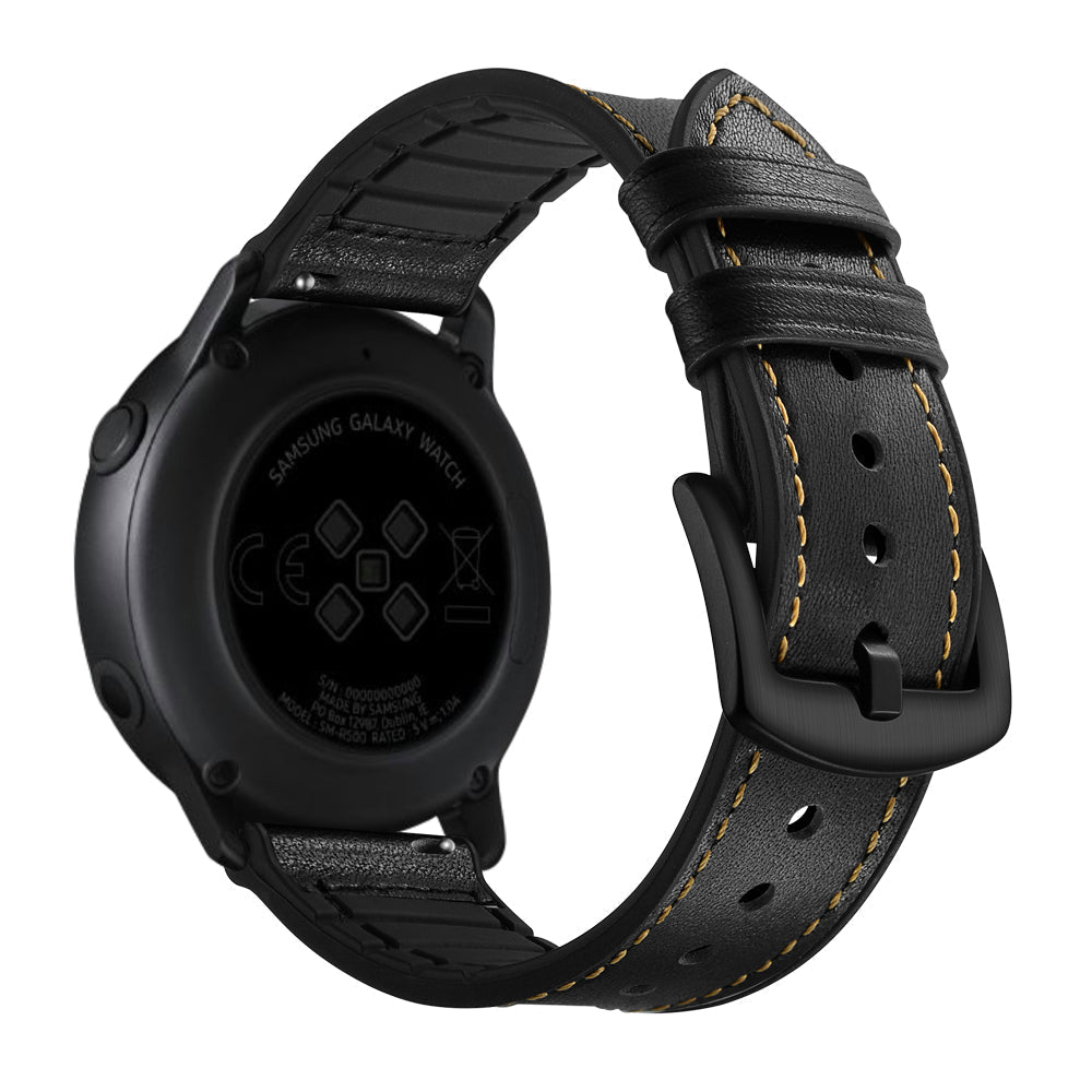Armband flexibel aus Silikon 20mm für Samsung Galaxy Watch 4 Smartwatch Schwarz | System-S