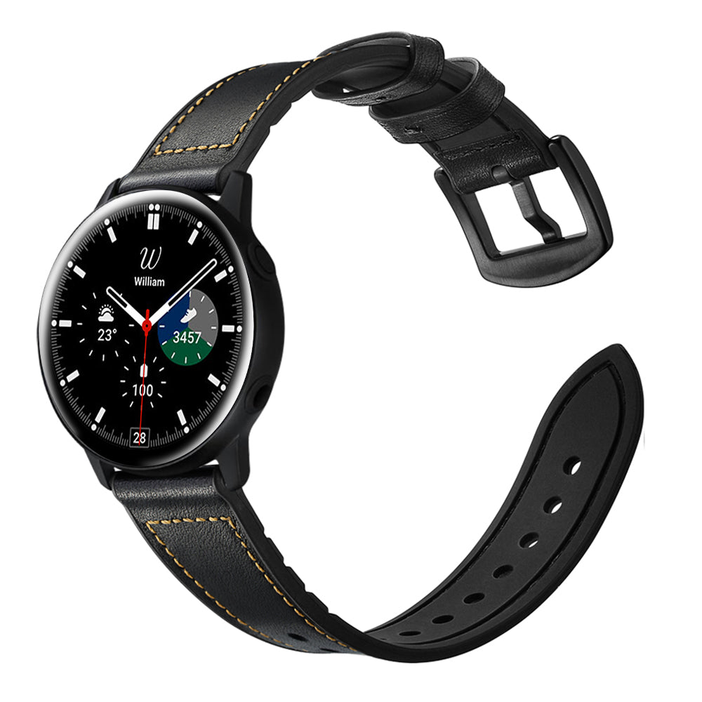 Armband flexibel aus Silikon 20mm für Samsung Galaxy Watch 4 Smartwatch Schwarz | System-S
