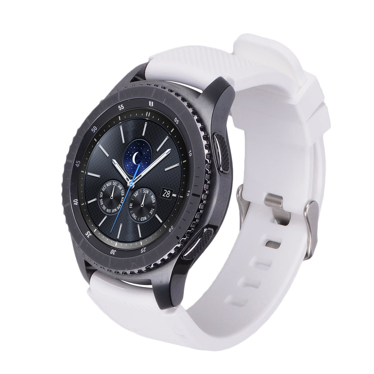 Armband flexibel aus Silikon 22mm für Samsung Gear S3 Smartwatch in Weiß | System-S