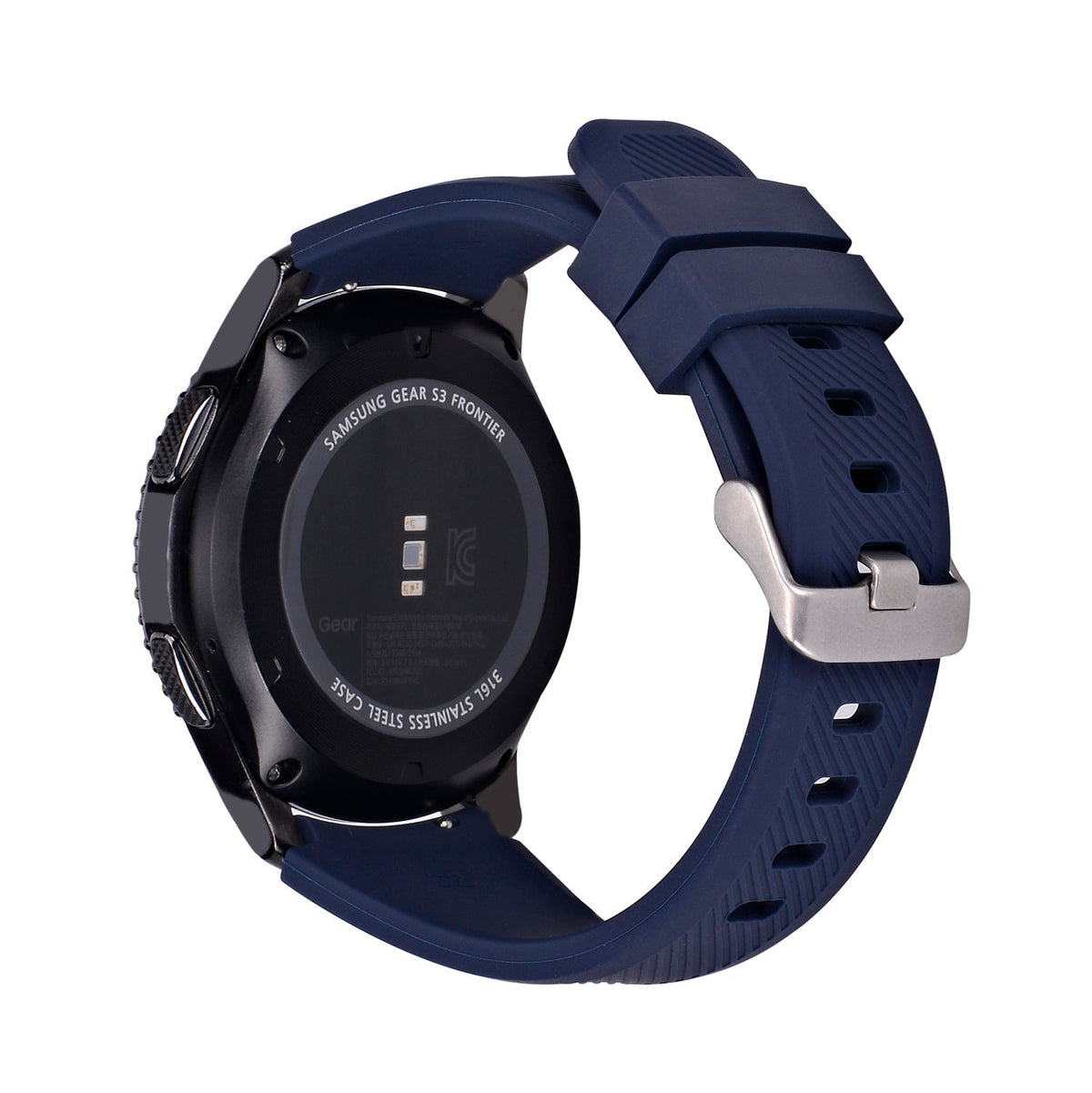 Armband flexibel aus Silikon 20mm für Huawei Watch 2 Smartwatch Dunkelblau | System-S