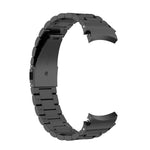 Armband 22mm aus rostfreiem Stahl mit Kippfaltschließe für Smartwatch in Schwarz | System-S