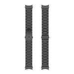 Armband 22mm aus rostfreiem Stahl mit Kippfaltschließe für Smartwatch in Schwarz | System-S