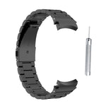 Armband 22mm aus rostfreiem Stahl mit Kippfaltschließe für Smartwatch in Schwarz | System-S