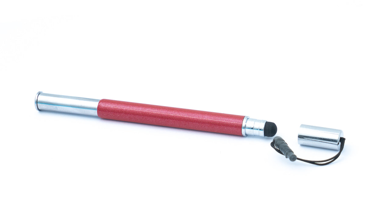 Touchpen Stylus aus Aluminium in Rot für Tablet Smartphone Laptop Surface | System-S
