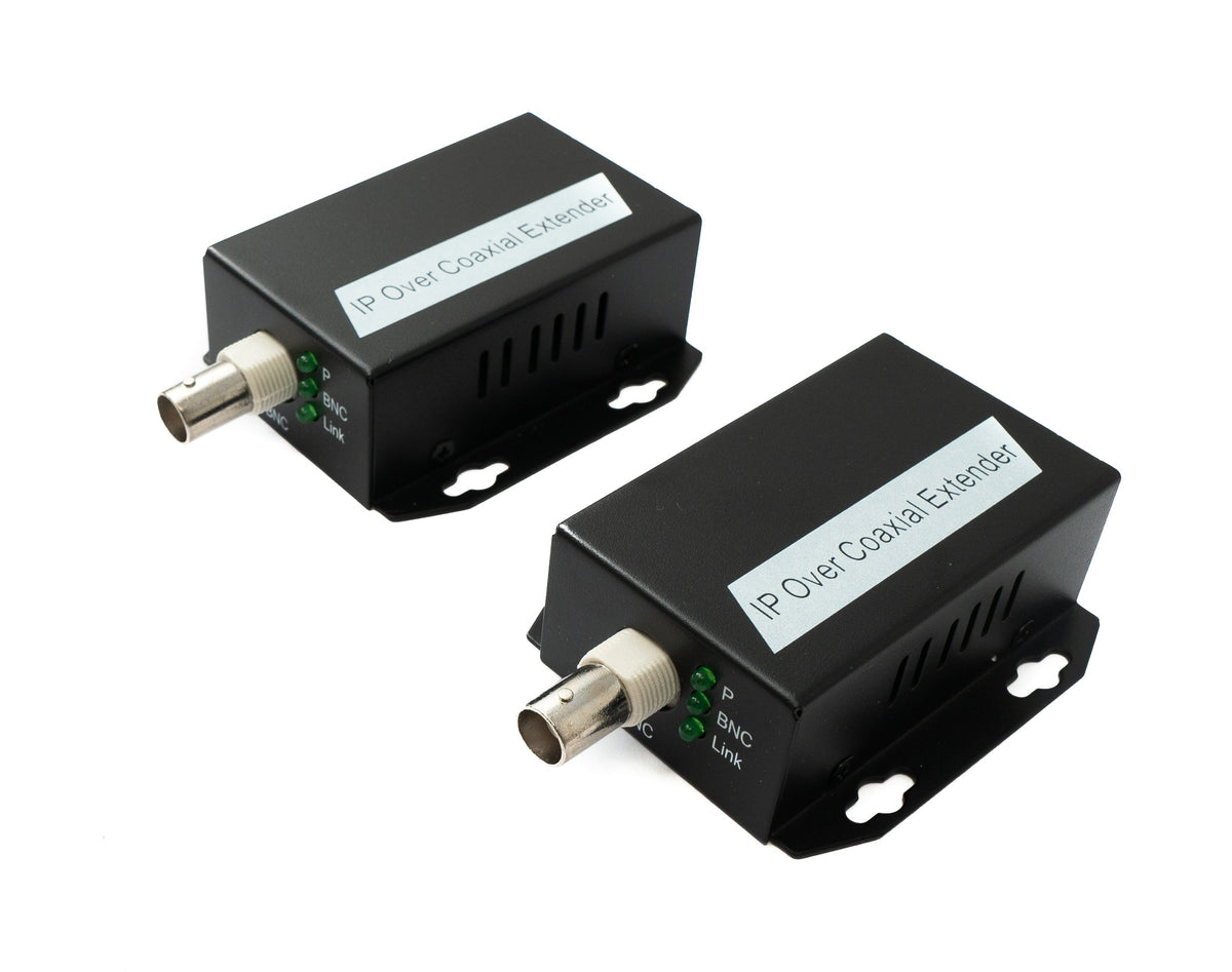 75 Ohm IP Extender Set LAN RJ45 zu BNC Koaxialkabel in Schwarz | System-S
