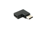 USB 3.1 Adapter Typ C Stecker zu Buchse Winkel Kabel in Schwarz | System-S