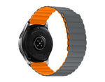 Armband 20 mm aus Silikon magnetisch für Smartwatch in Orange Grau | System-S