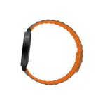 Armband 20 mm aus Silikon magnetisch für Smartwatch in Orange Grau | System-S