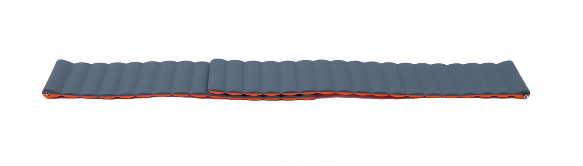 Armband 20 mm aus Silikon magnetisch für Smartwatch in Orange Grau | System-S