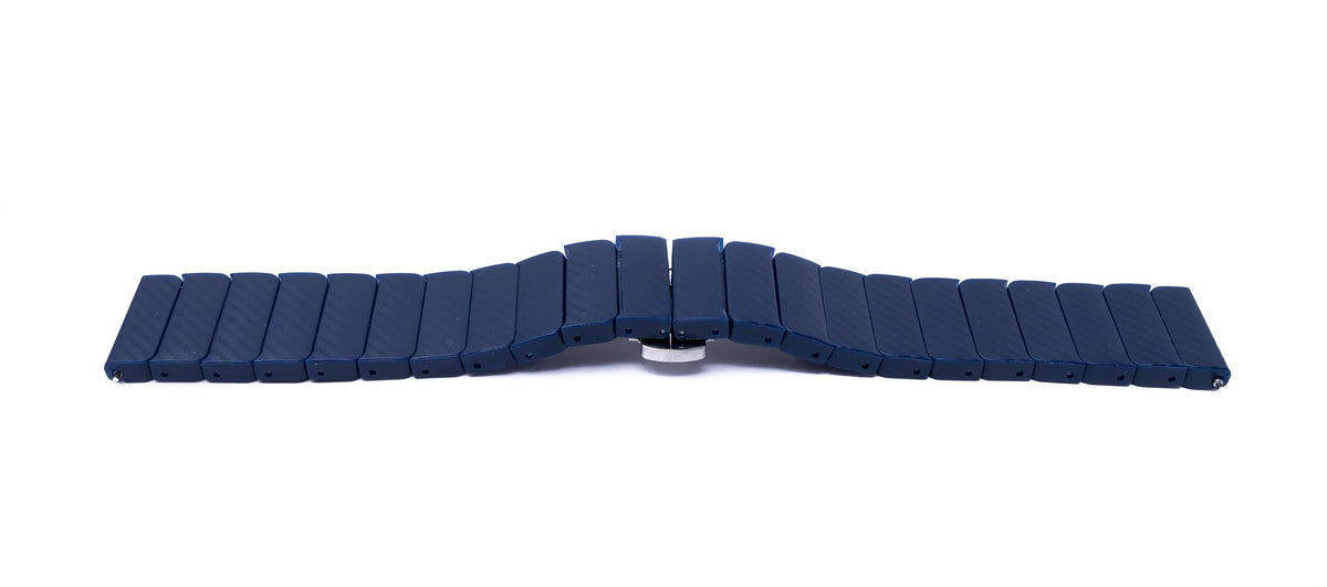 Armband 20 mm aus PC mit Butterfly Faltschließe für Smartwatch in Blau | System-S
