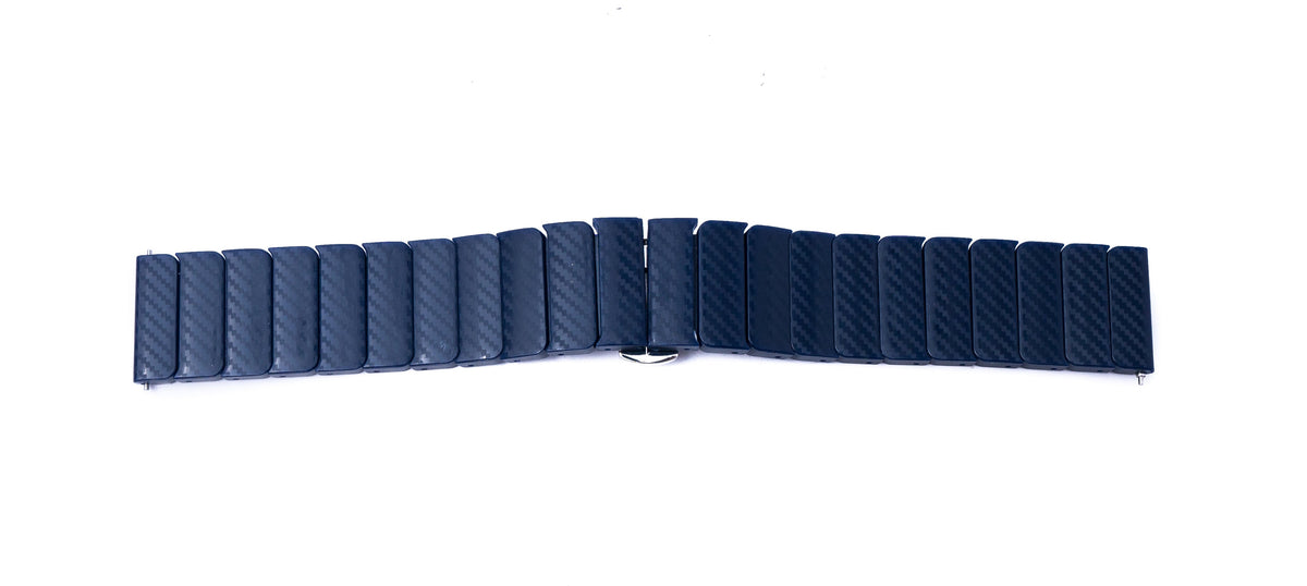 Armband 20 mm aus PC mit Butterfly Faltschließe für Smartwatch in Blau | System-S