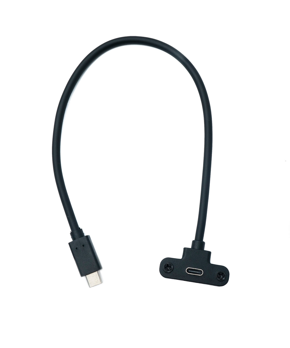 USB 3.1 Gen 2 Kabel 30 cm Typ C Stecker zu Buchse Flat Panel Mount 10 Gbit/s 100W | System-S