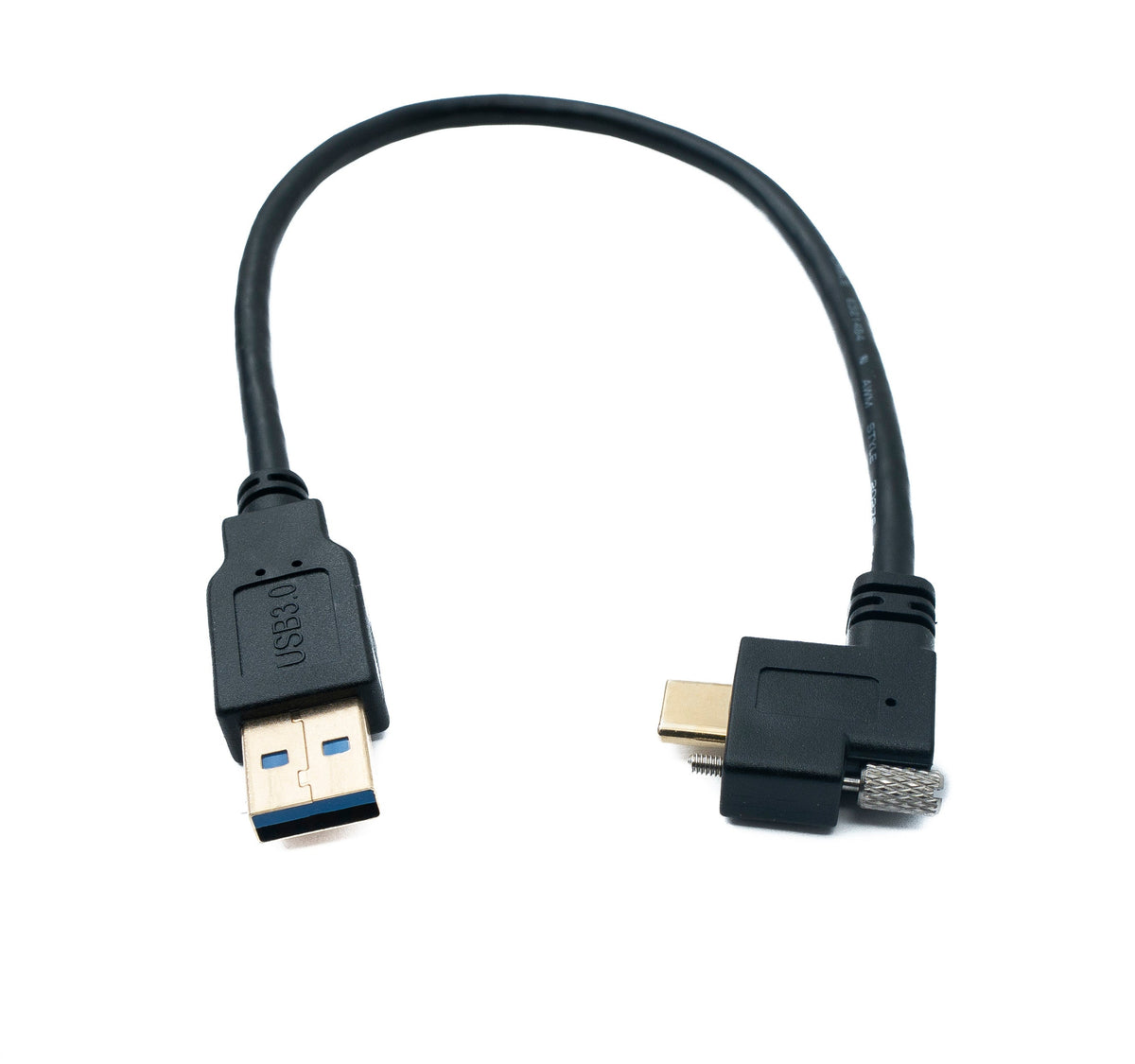 USB 3.1 Kabel 30 cm Typ C Stecker zu 3.0 A Stecker Winkel Left Right Angled | System-S