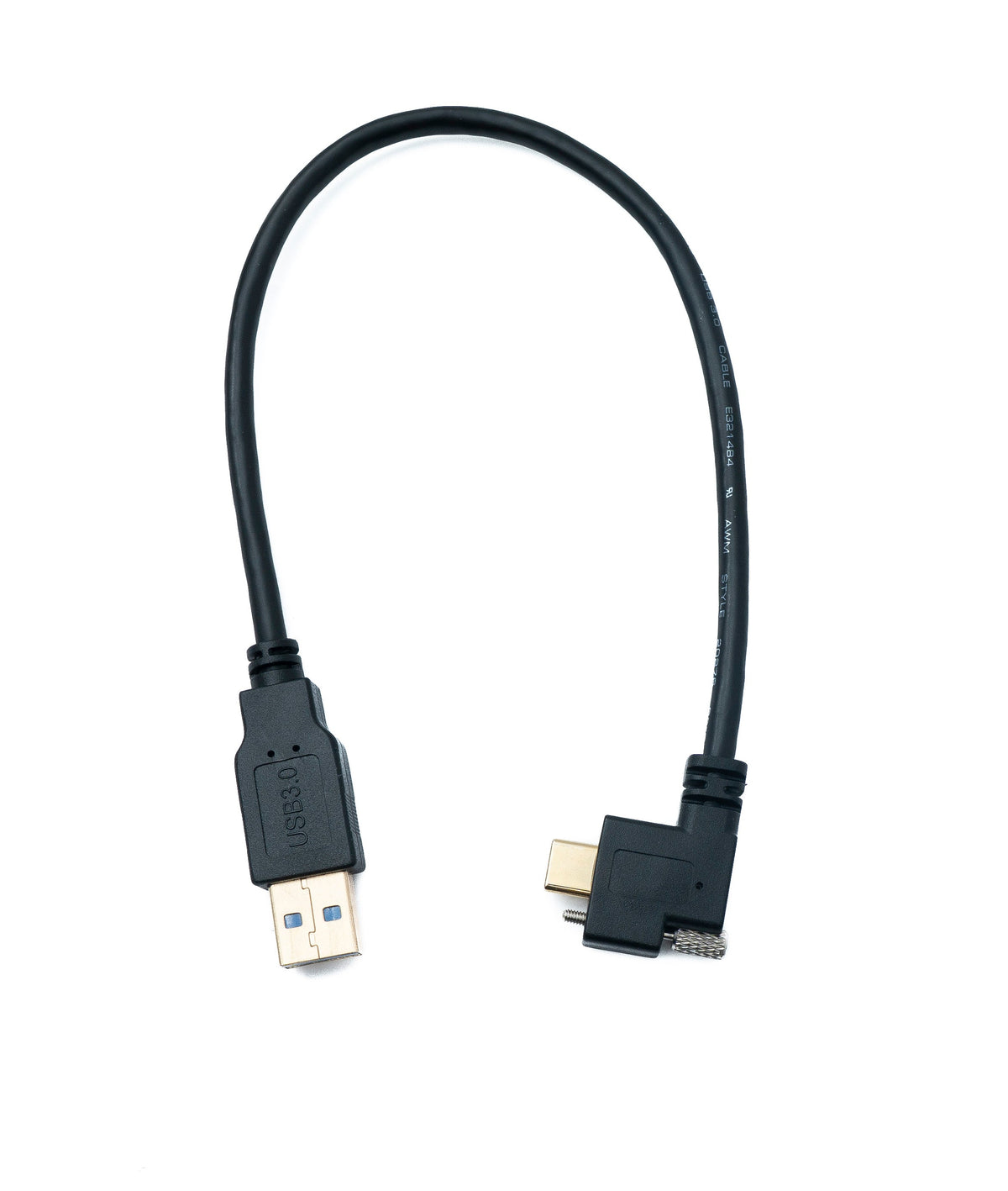 USB 3.1 Kabel 30 cm Typ C Stecker zu 3.0 A Stecker Winkel Left Right Angled | System-S