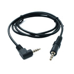 Audio Klinke Kabel 100 cm 3,5 mm TRRS Stecker zu Stecker Winkel AUX Schwarz | System-S