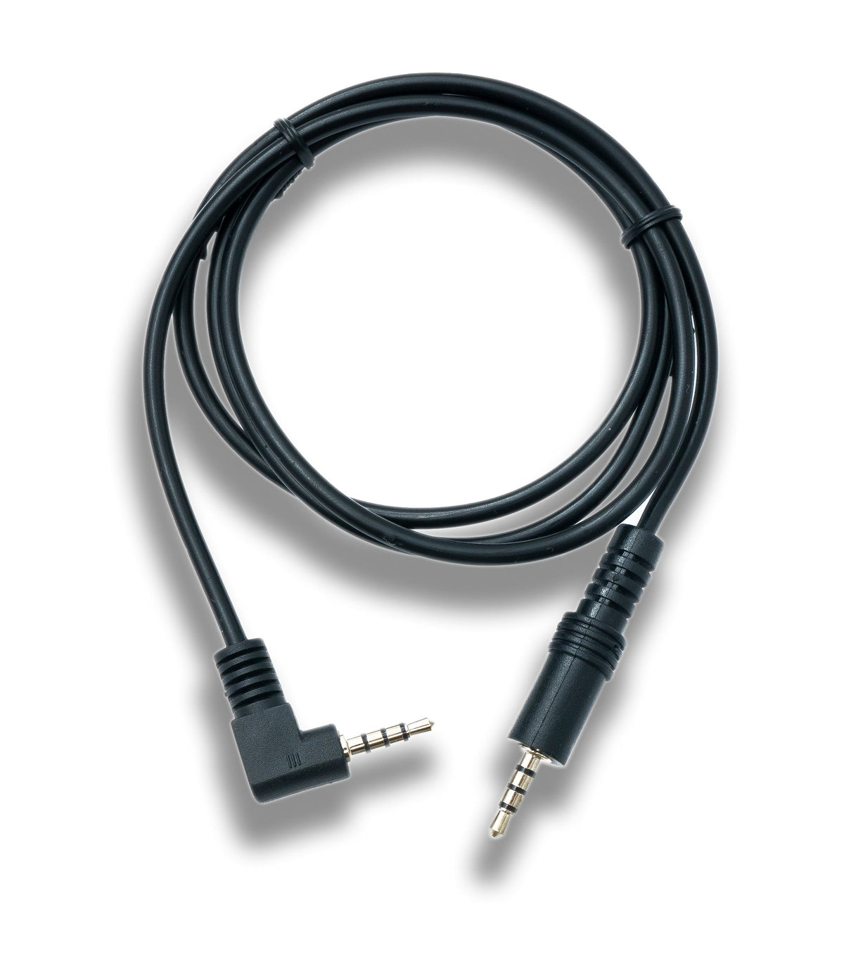 Audio Klinke Kabel 100 cm 3,5 mm TRRS Stecker zu Stecker Winkel AUX Schwarz | System-S