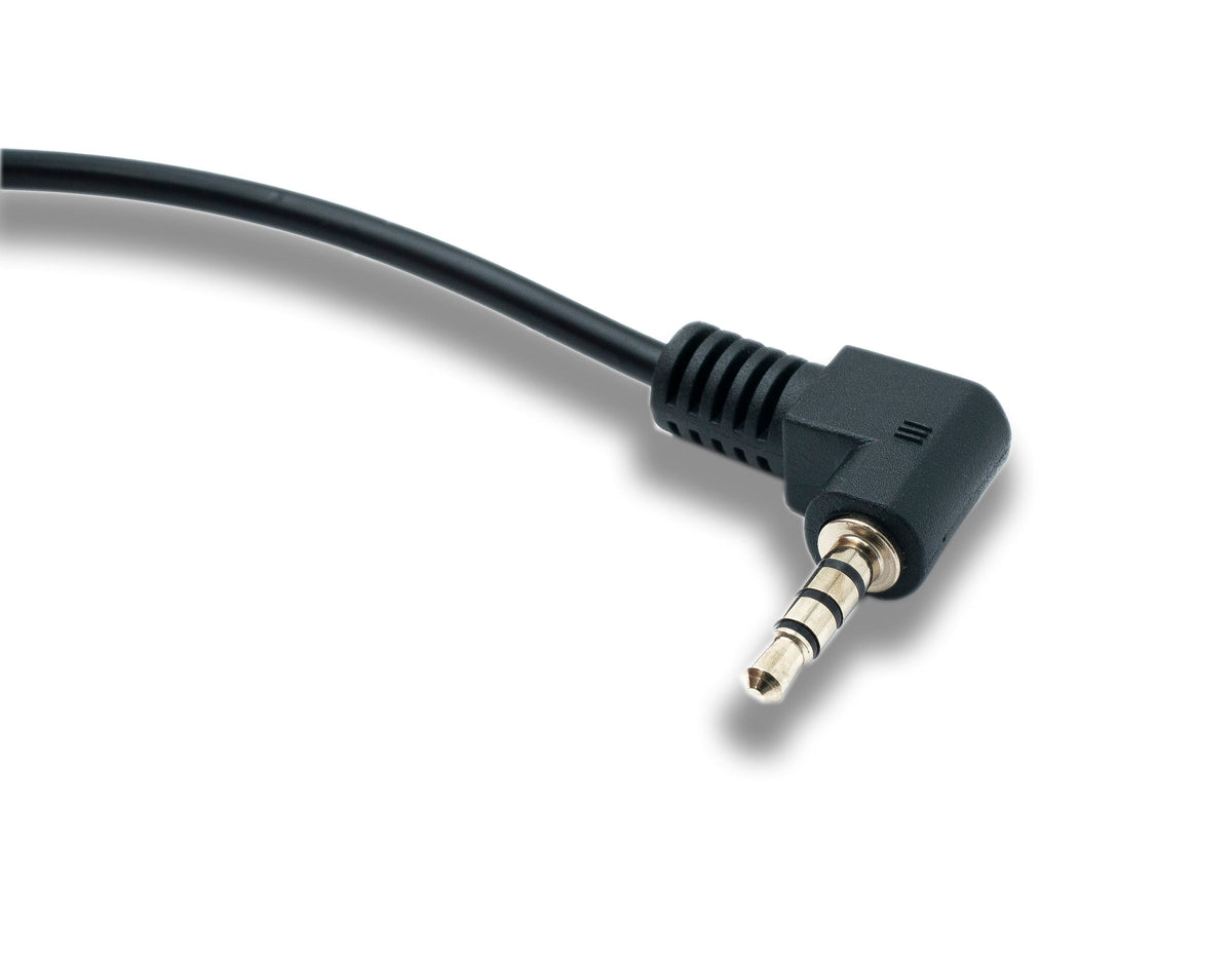 Audio Klinke Kabel 100 cm 3,5 mm TRRS Stecker zu Stecker Winkel AUX Schwarz | System-S