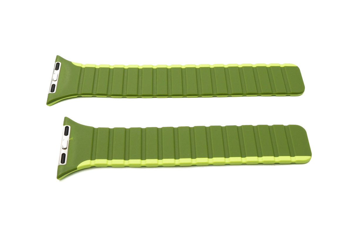 Armband 38 40 41 mm aus Silikon flexibel magnetisch für Apple Watch Smartwatch Grün Hellgrün | System-S