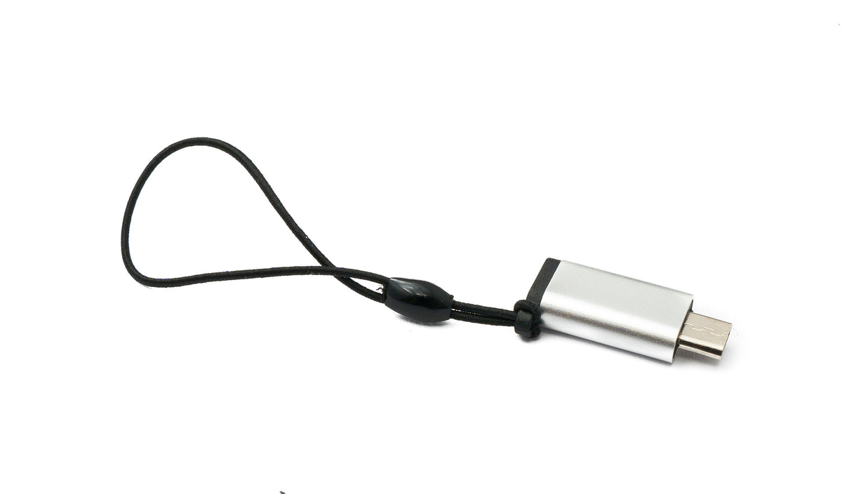 USB 3.1 Adapter Typ C Buchse zu 2.0 Micro B Stecker Schlaufe in Anthrazit | System-S
