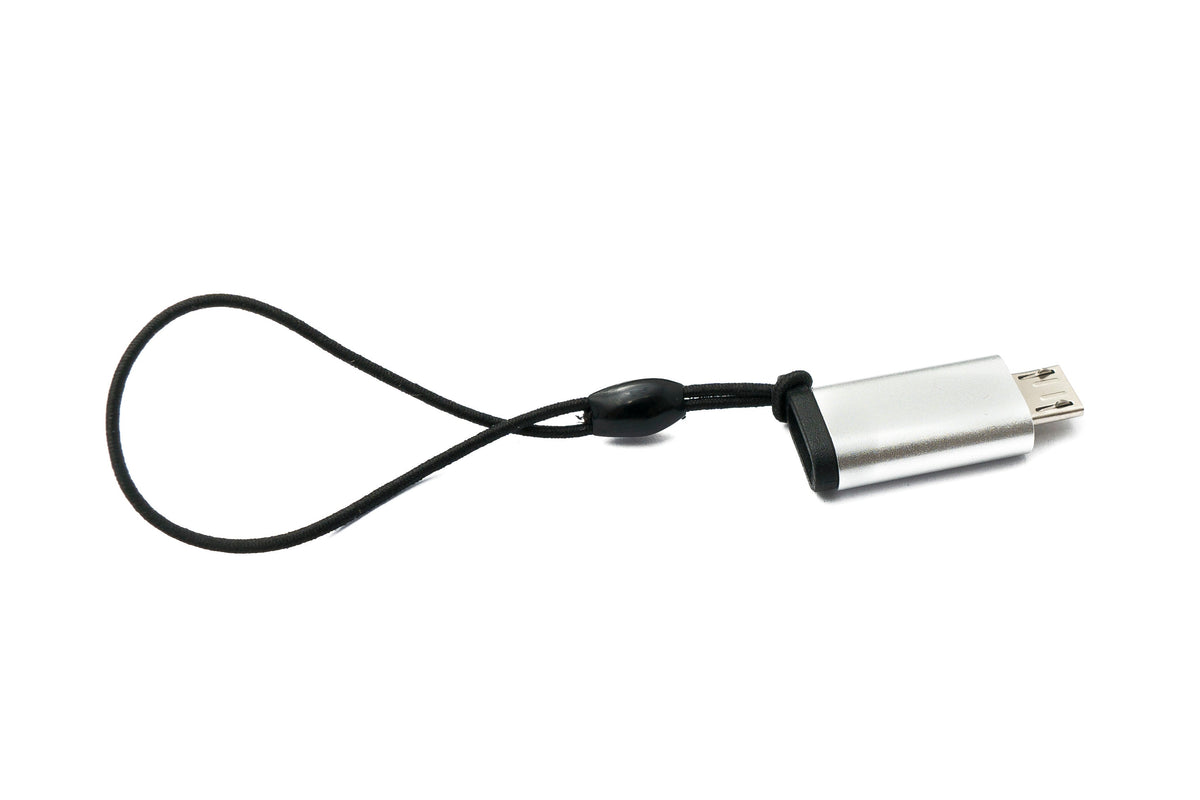 USB 3.1 Adapter Typ C Buchse zu 2.0 Micro B Stecker Schlaufe in Anthrazit | System-S