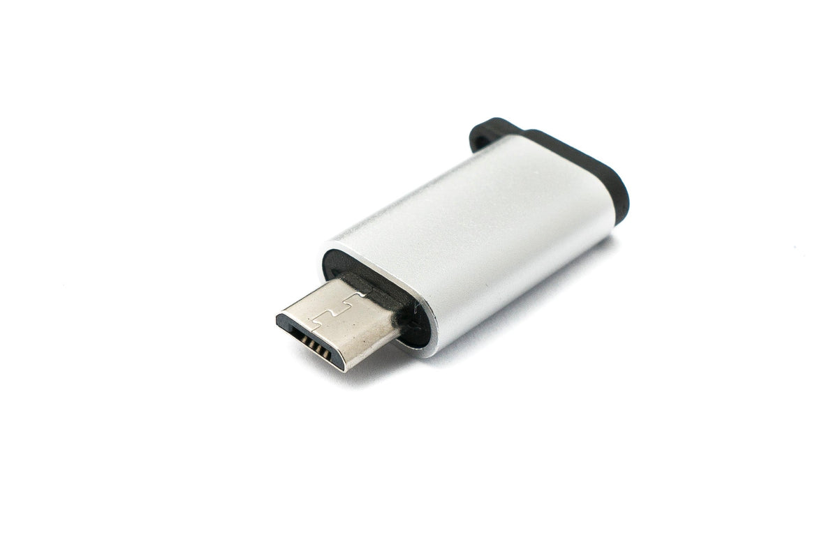 USB 3.1 Adapter Typ C Buchse zu 2.0 Micro B Stecker Schlaufe in Anthrazit | System-S