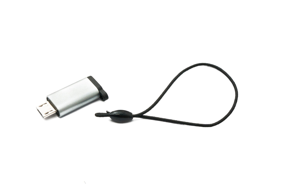 USB 3.1 Adapter Typ C Buchse zu 2.0 Micro B Stecker Schlaufe in Grau | System-S