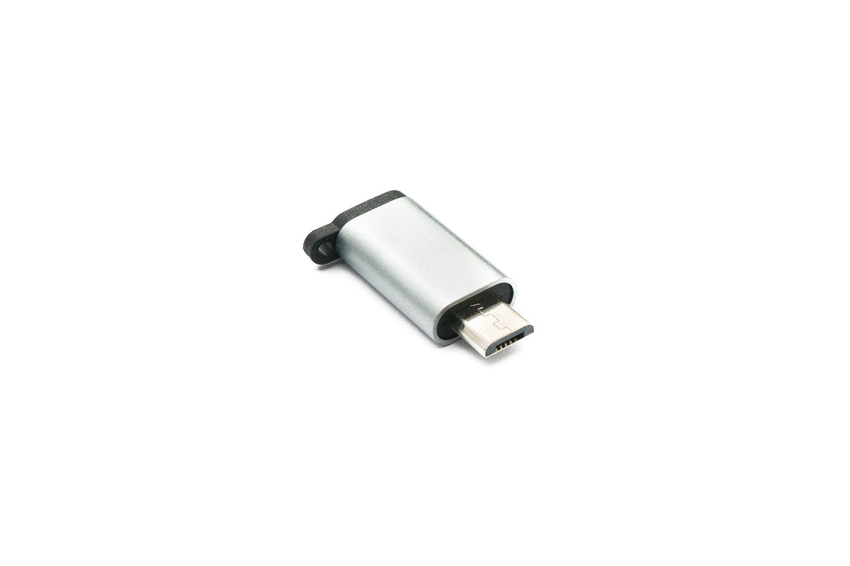 USB 3.1 Adapter Typ C Buchse zu 2.0 Micro B Stecker Schlaufe in Grau | System-S