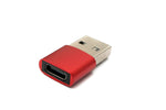 USB 3.1 Adapter Typ C Buchse zu 2.0 Typ A Stecker in Rot | System-S