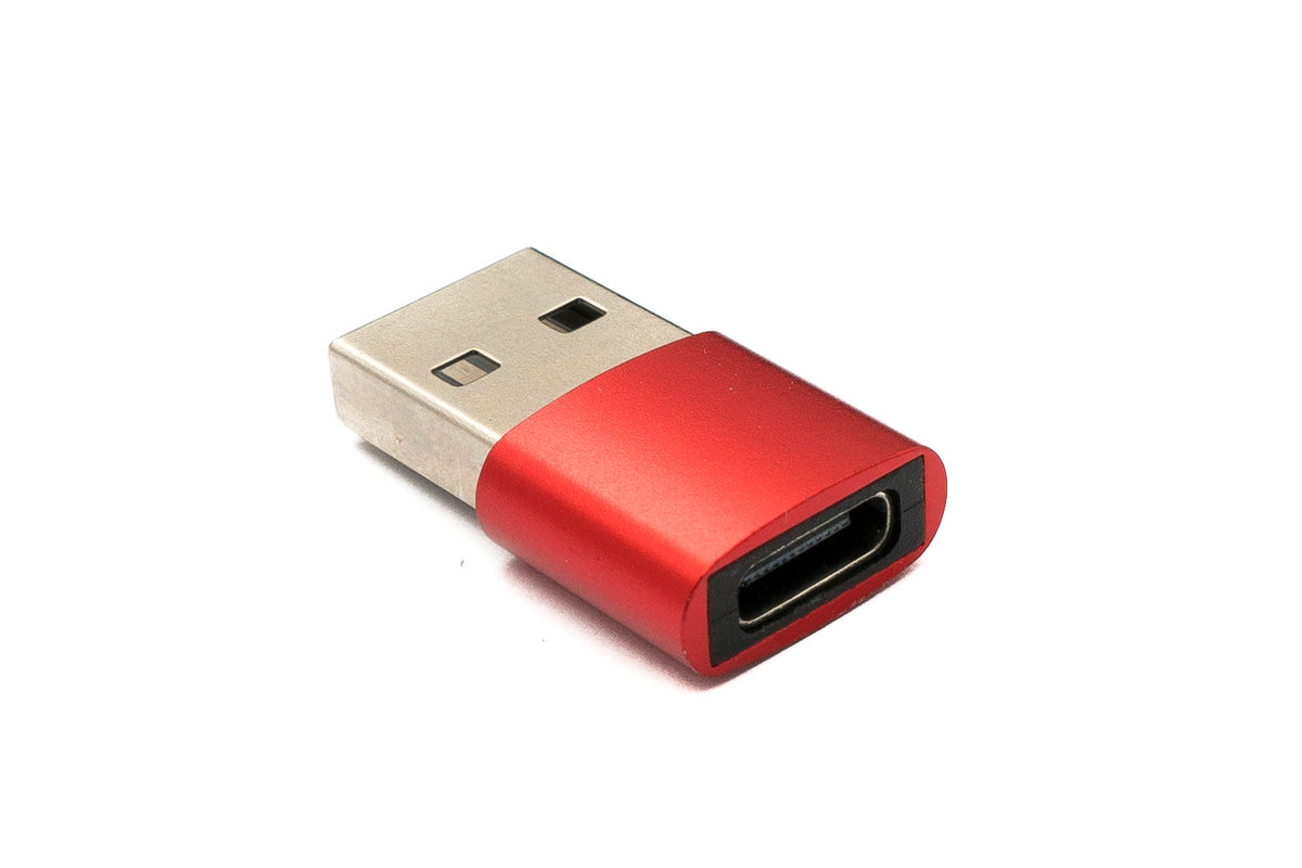 USB 3.1 Adapter Typ C Buchse zu 2.0 Typ A Stecker in Rot | System-S