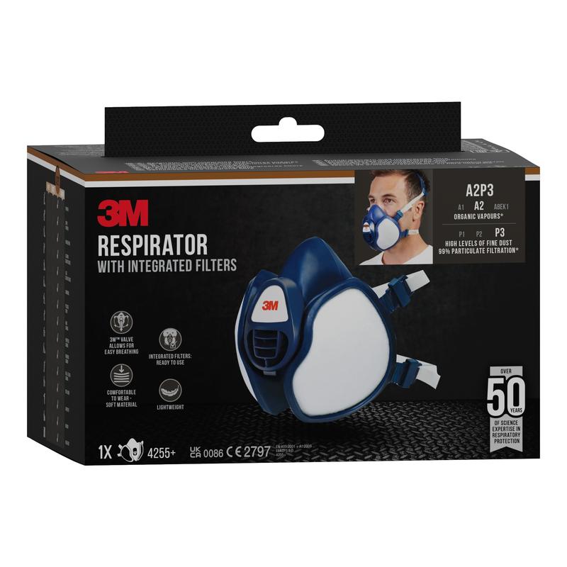 3M™ Atemschutzmaske mit integrierten Filtern