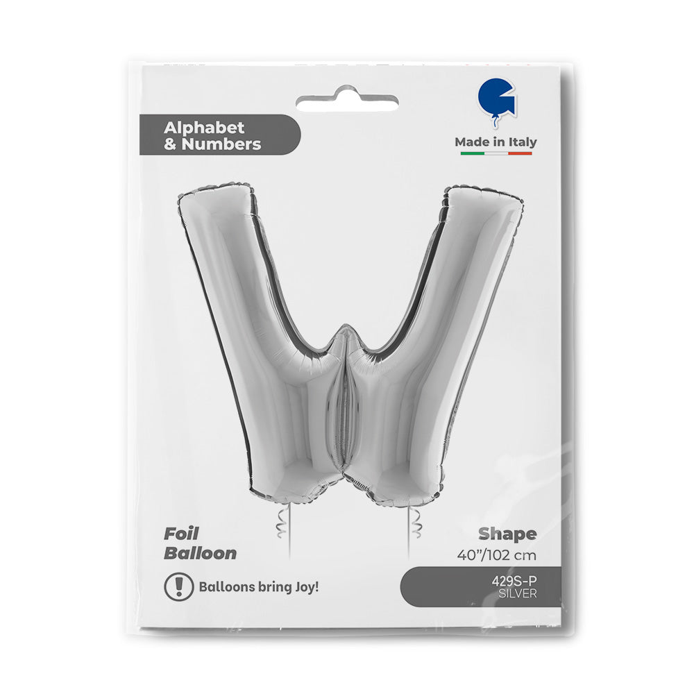 Riesenbuchstabe Folienballon 40"/102cm | Silber #W