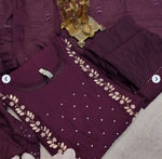 Handwork at Neck gotta Patti Pearl Dola Silk Kurta Dupatta Bottom Set Namma Markt