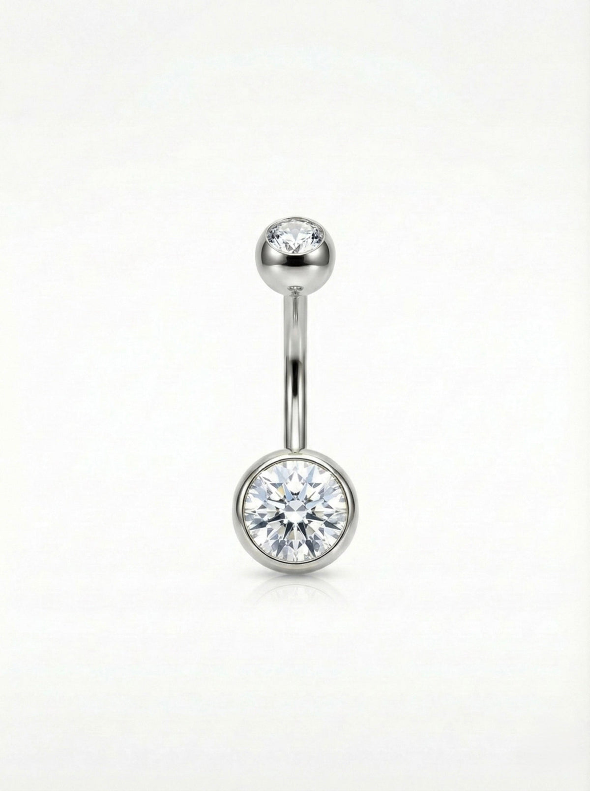 Doppelkristall Zarge Bauchnabelpiercing aus Titan