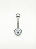 Doppelkristall Zarge Bauchnabelpiercing aus Titan
